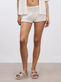 Womens Crochet Short in Ecru