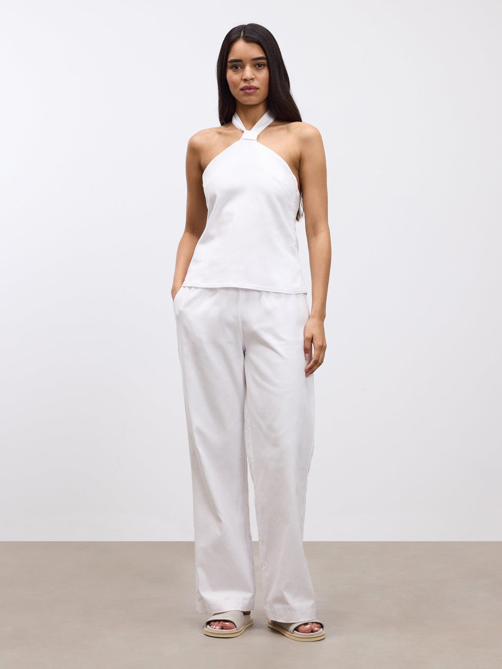 Womens Linen Trouser in White
