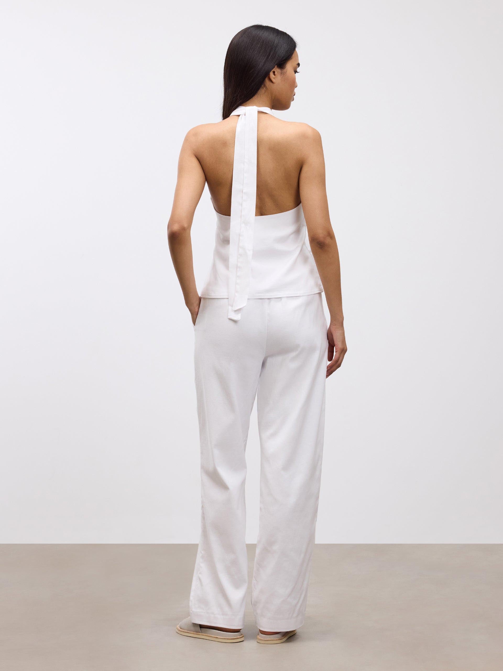 Womens Linen Trouser in White