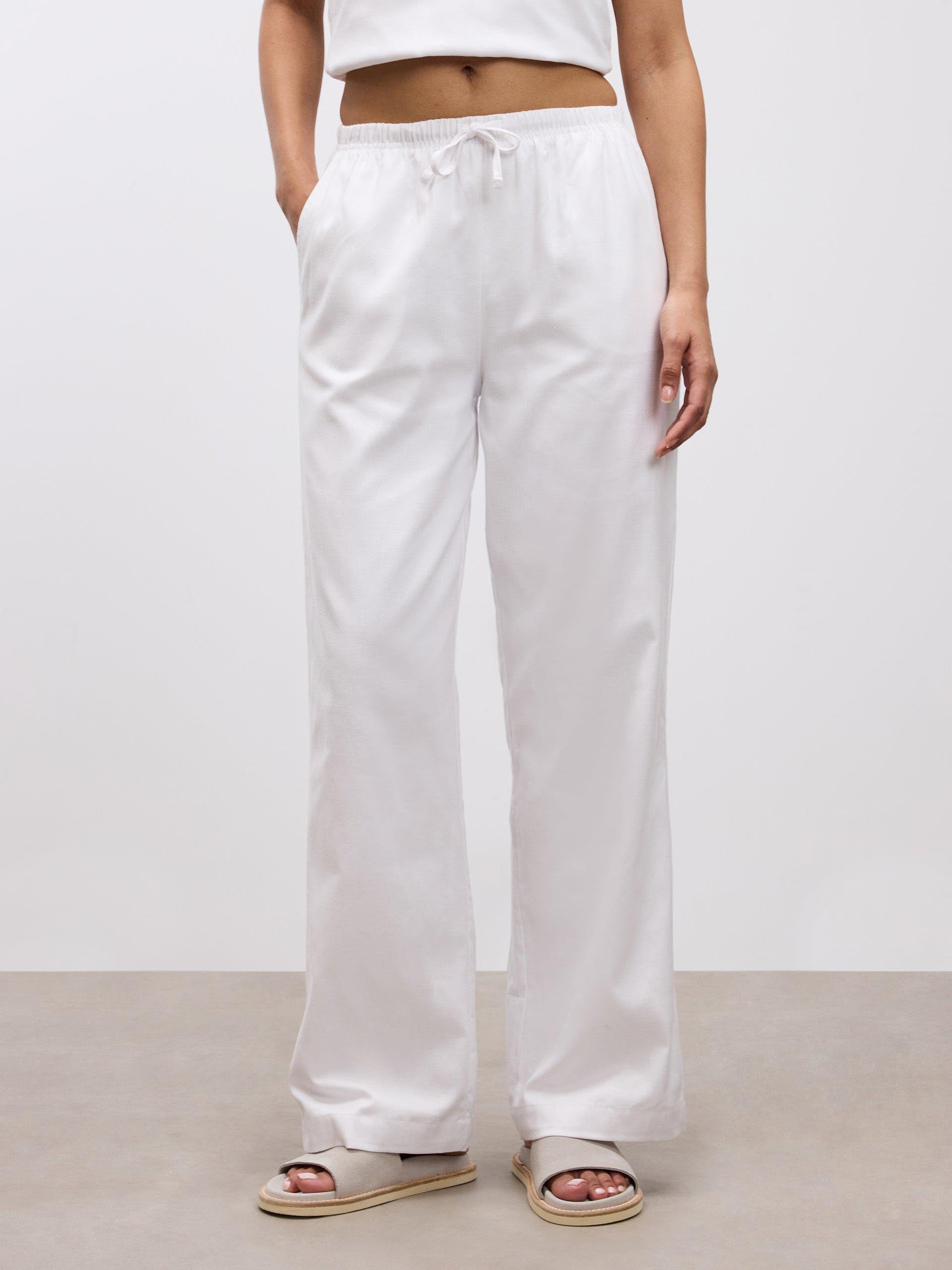 Womens Linen Trouser in White