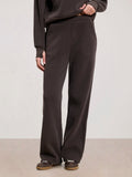 Womens Cosy Fleece Straight Leg Jogger in Brown