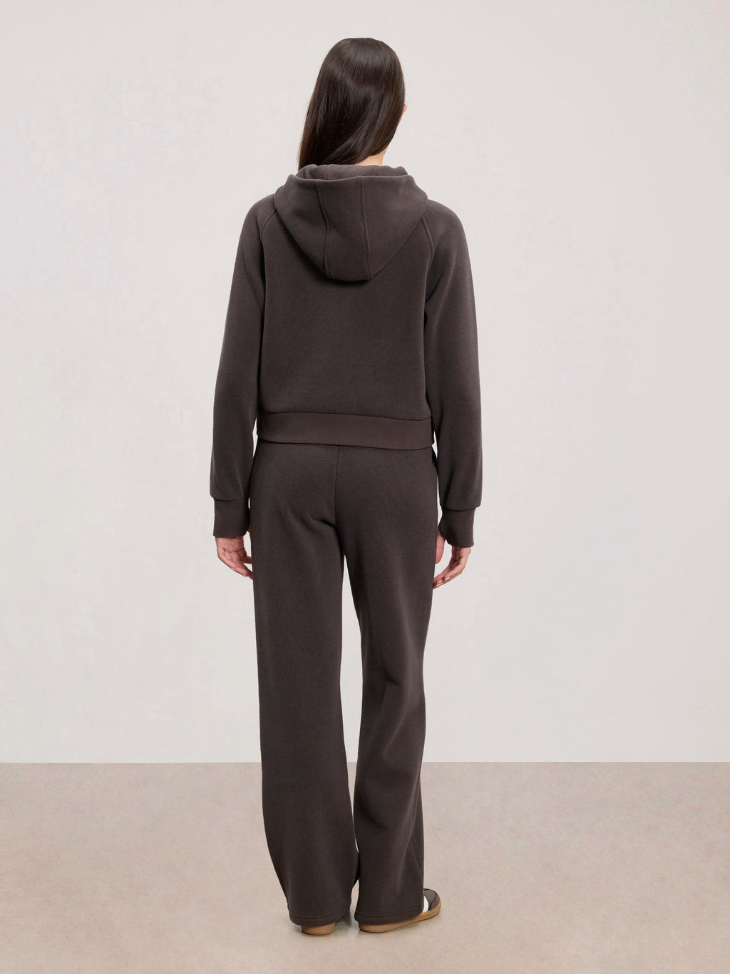 Womens Cosy Fleece Straight Leg Jogger in Brown