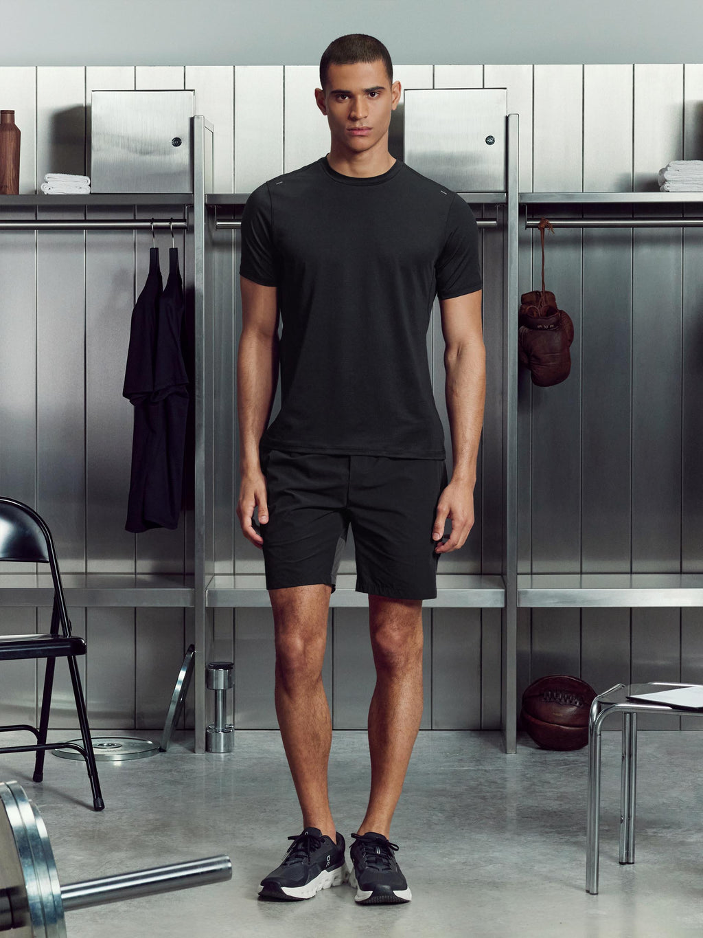 Active Colour Block Short in Black Grey