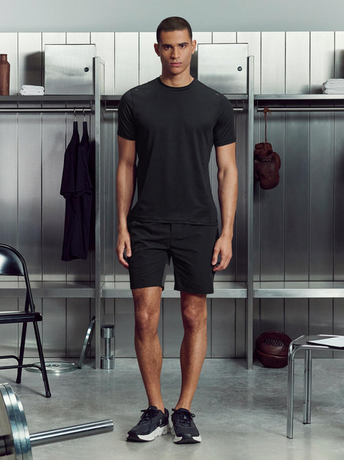 Active Colour Block Short in Black Grey