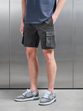 3D Cotton Cargo Short in Grey
