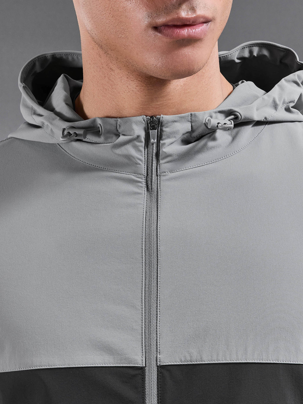 Active Colour Block Windbreaker in Mid Grey Grey