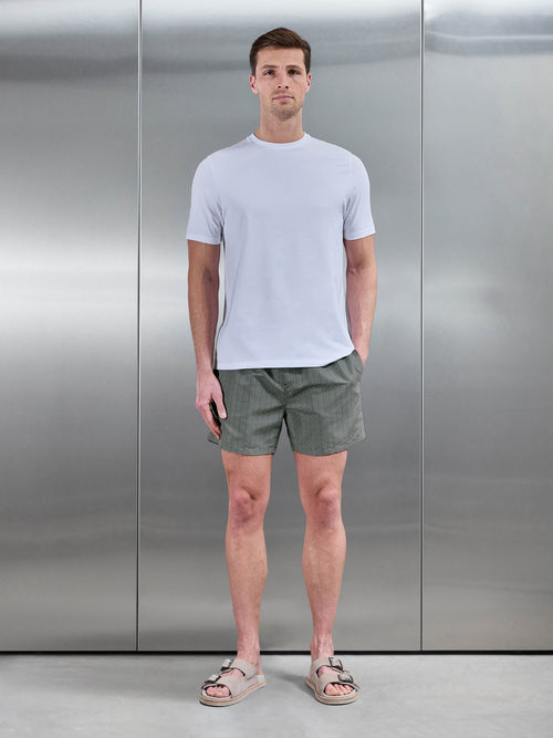 Amalfi Drawstring Printed Swim Short in Sage