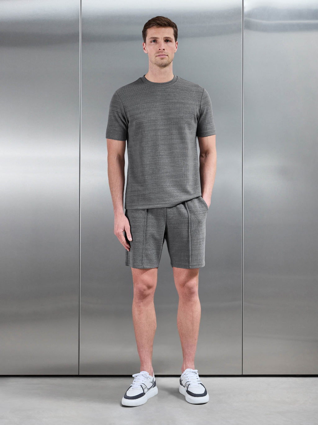 Cavour Textured T-Shirt in Grey