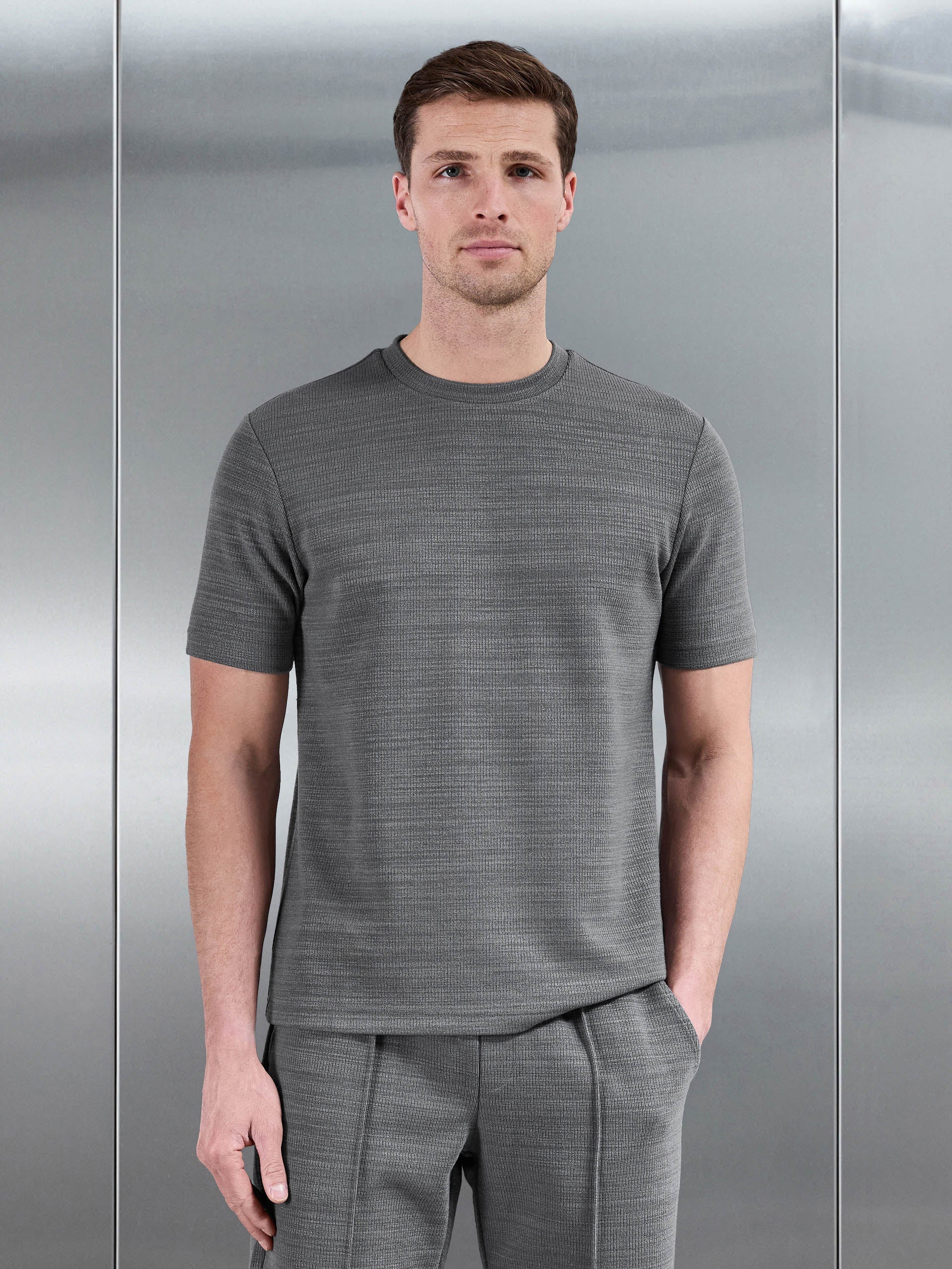 Cavour Textured T-Shirt in Grey