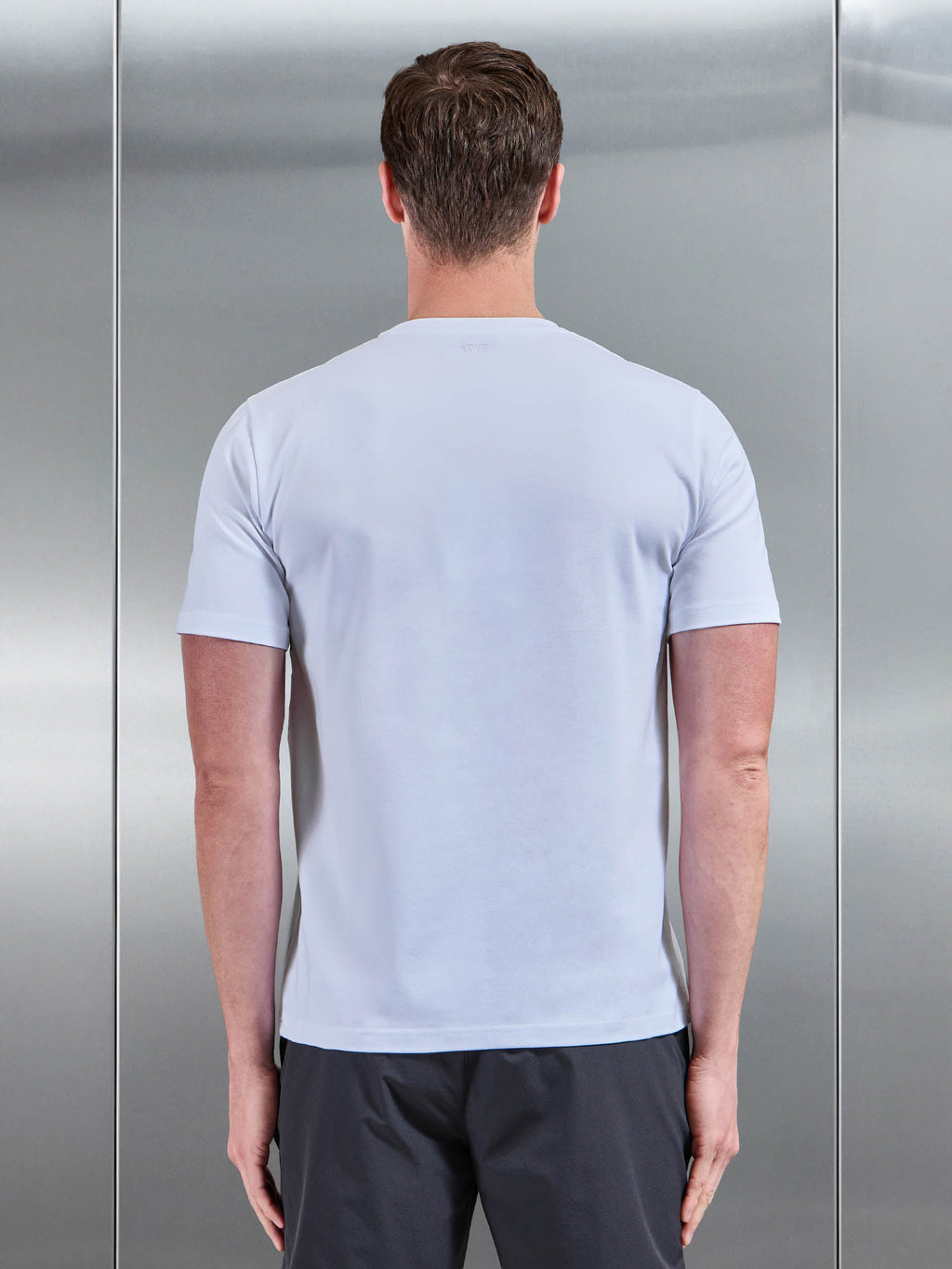 Cotton Stretch Colour Block T-Shirt in White