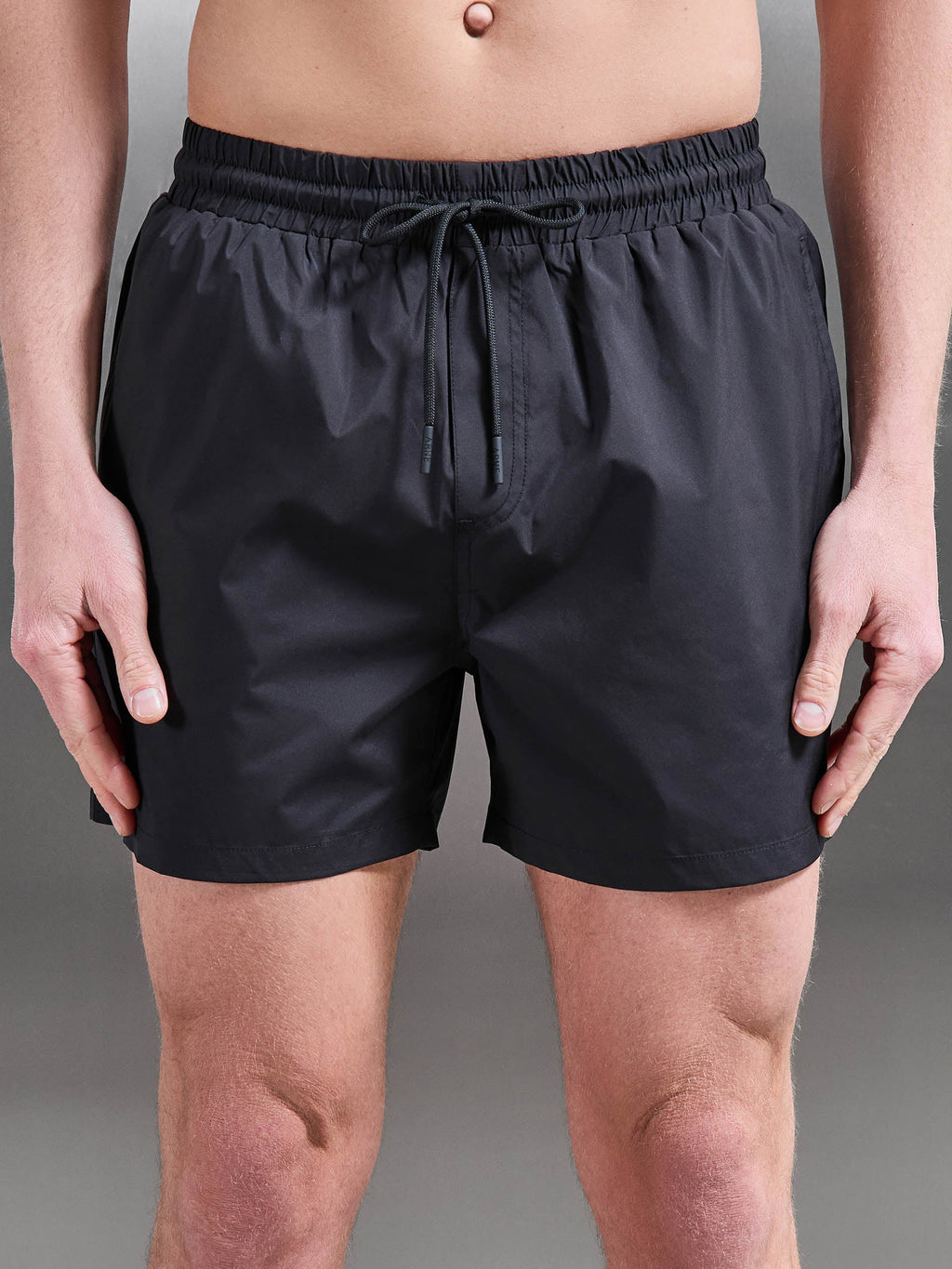 Essential Drawstring Shell Swim Short in Black