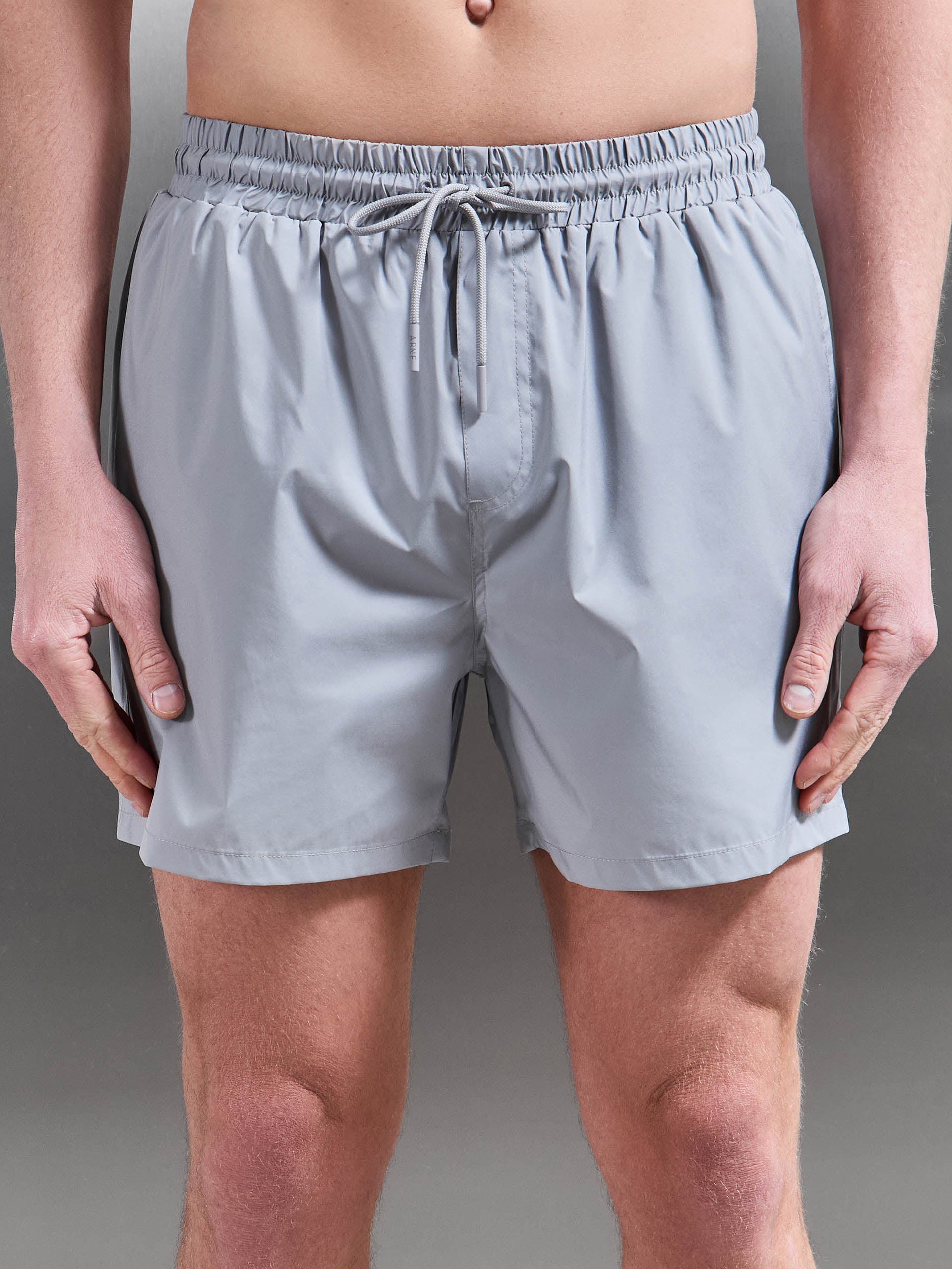 Essential Drawstring Shell Swim Short in Mid Grey