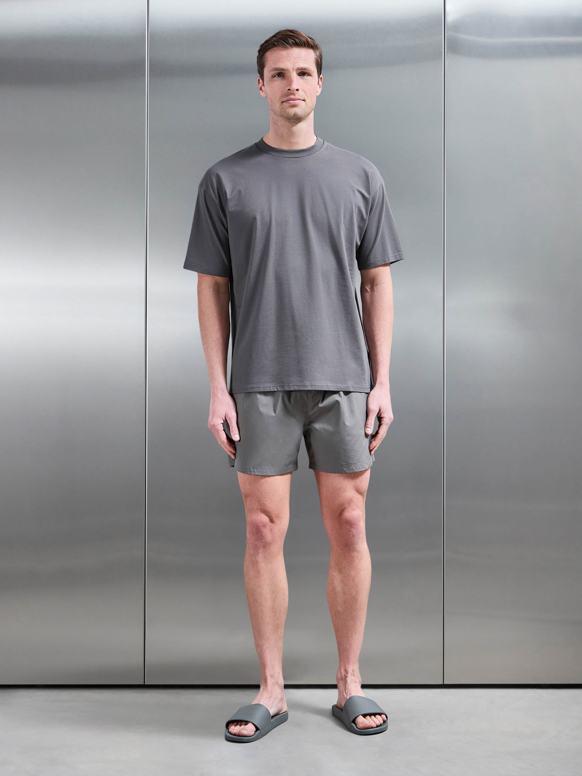 Essential Drawstring Shell Swim Short in Sage