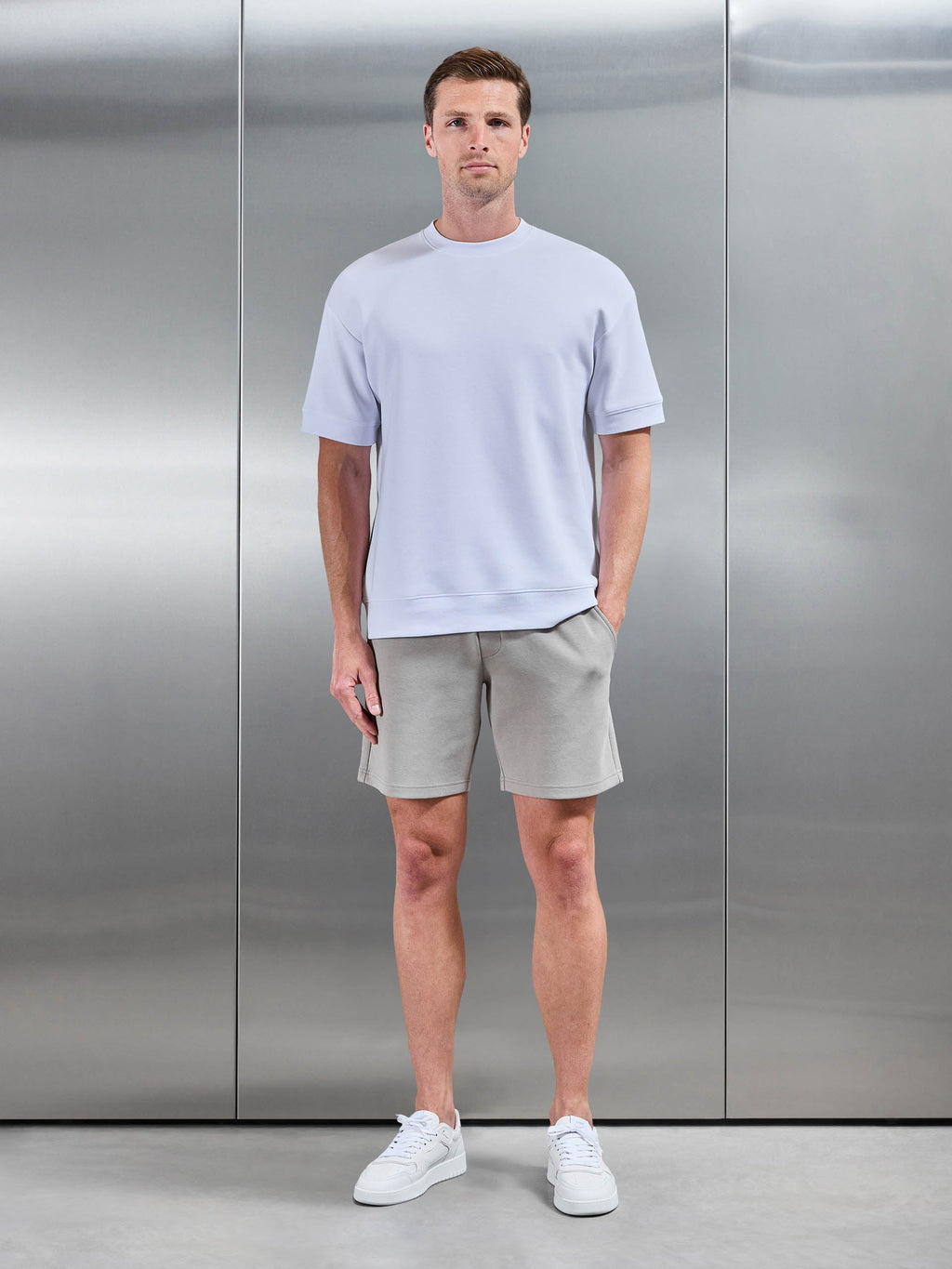 Everyday Luxe Ribbed Relaxed T-Shirt in White