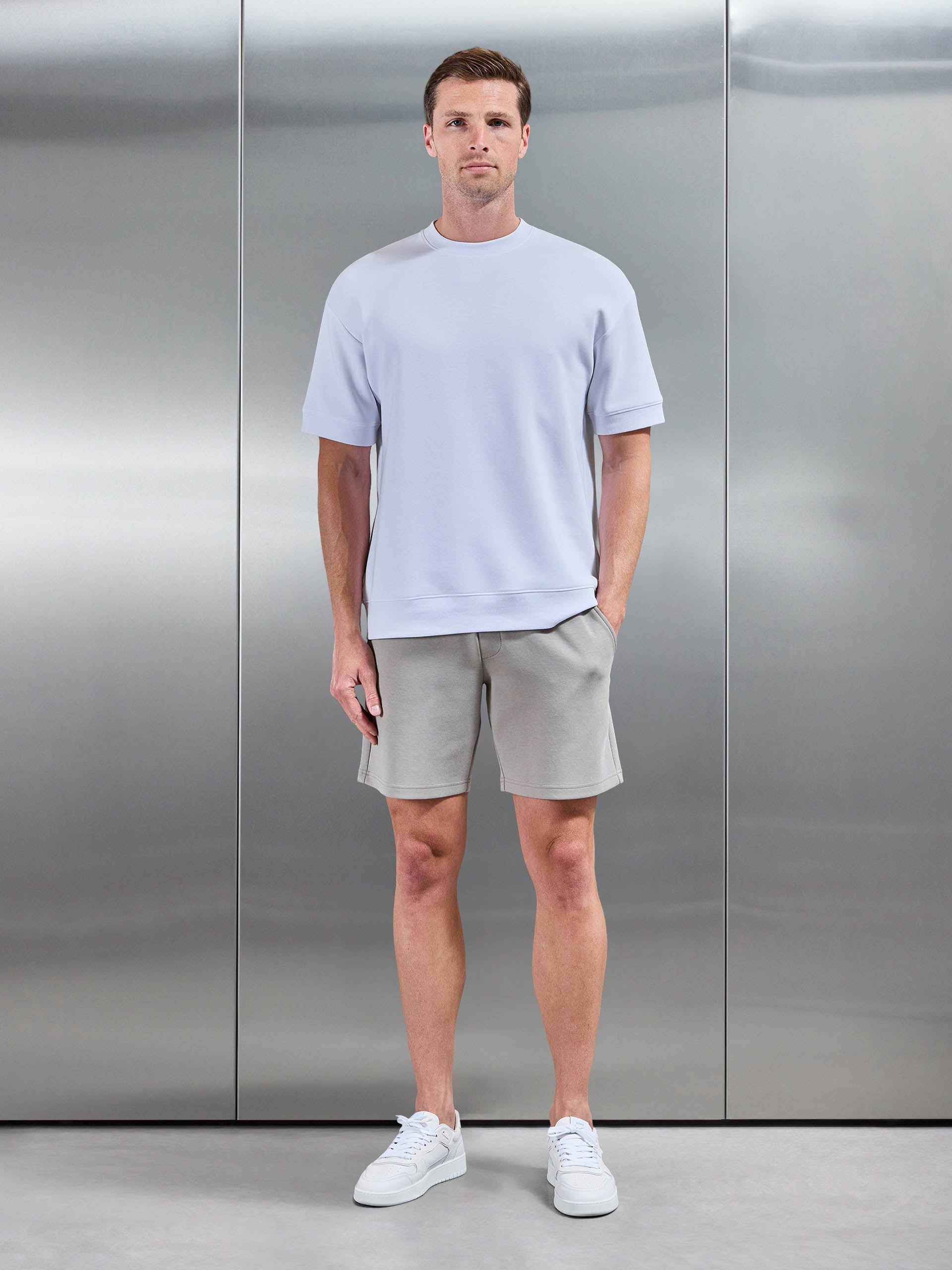 Everyday Luxe Ribbed Relaxed T-Shirt in White