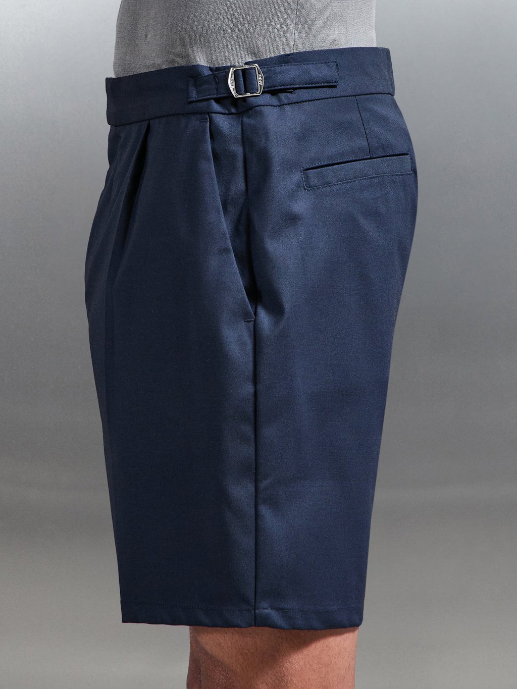 Formal Stretch Side Adjuster Short in Navy