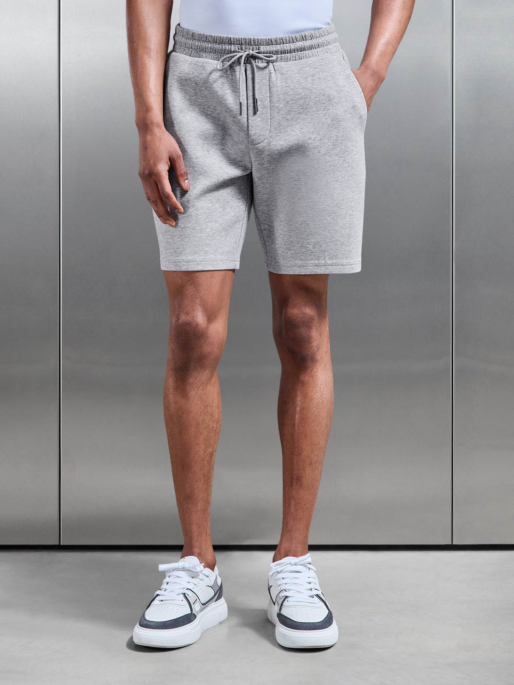 Interlock Jersey Short in Marl Grey