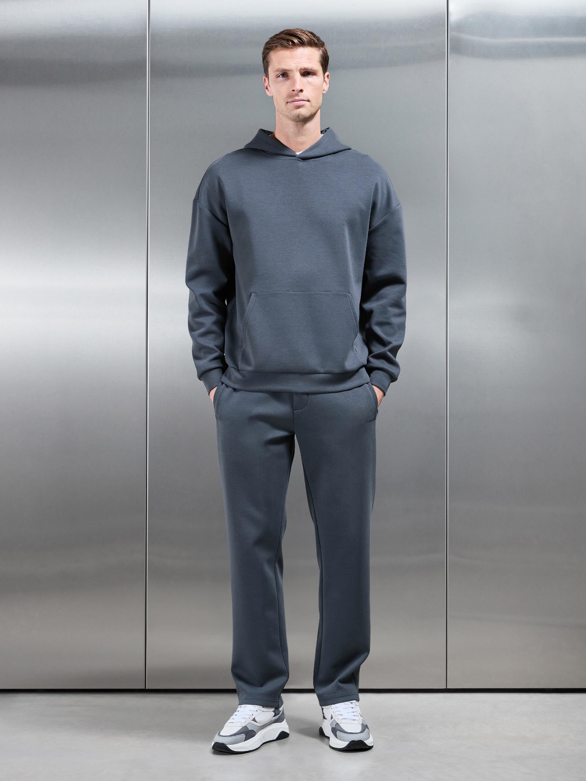 Interlock Jersey Straight Leg Jogger in Slate Blue