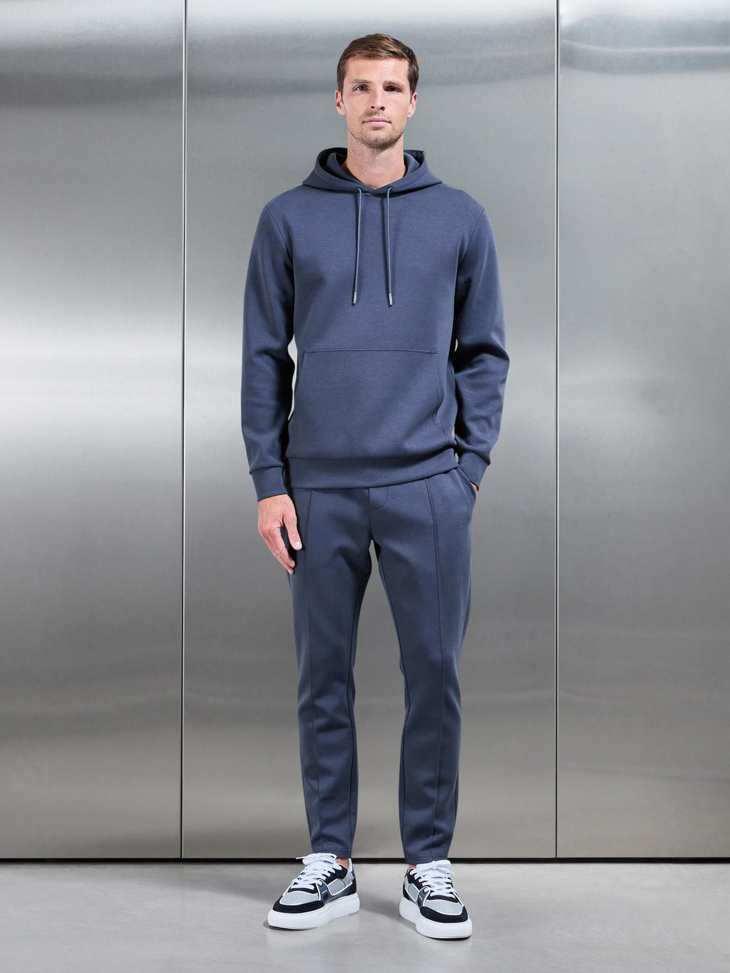 Interlock Jersey Tapered Jogger in Slate Blue
