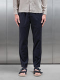 Linen Drawstring Trouser in Navy