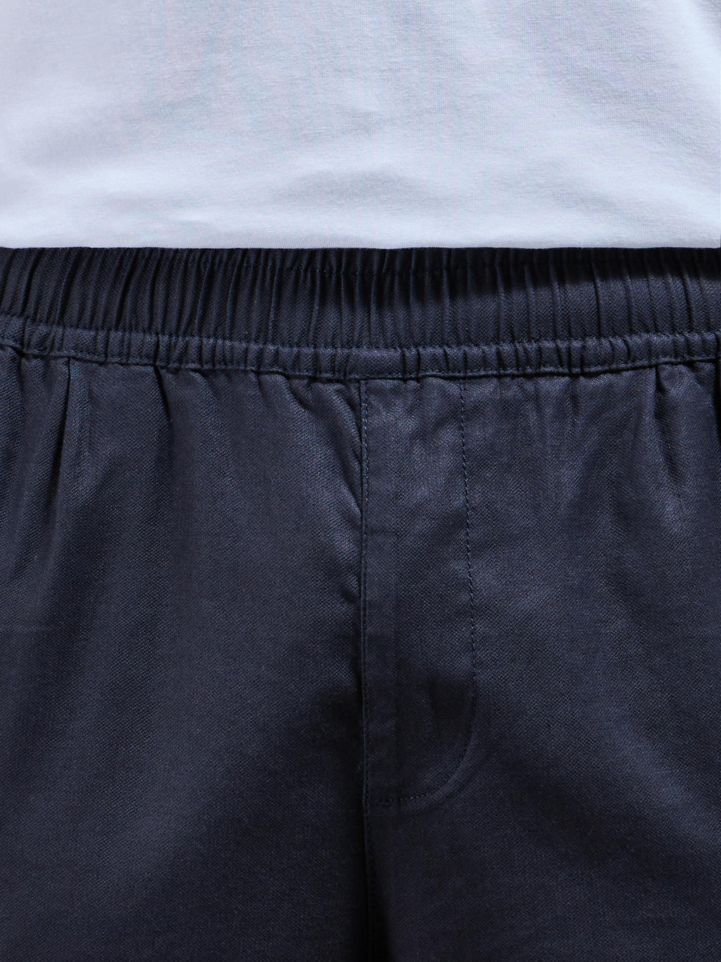 Linen Drawstring Trouser in Navy