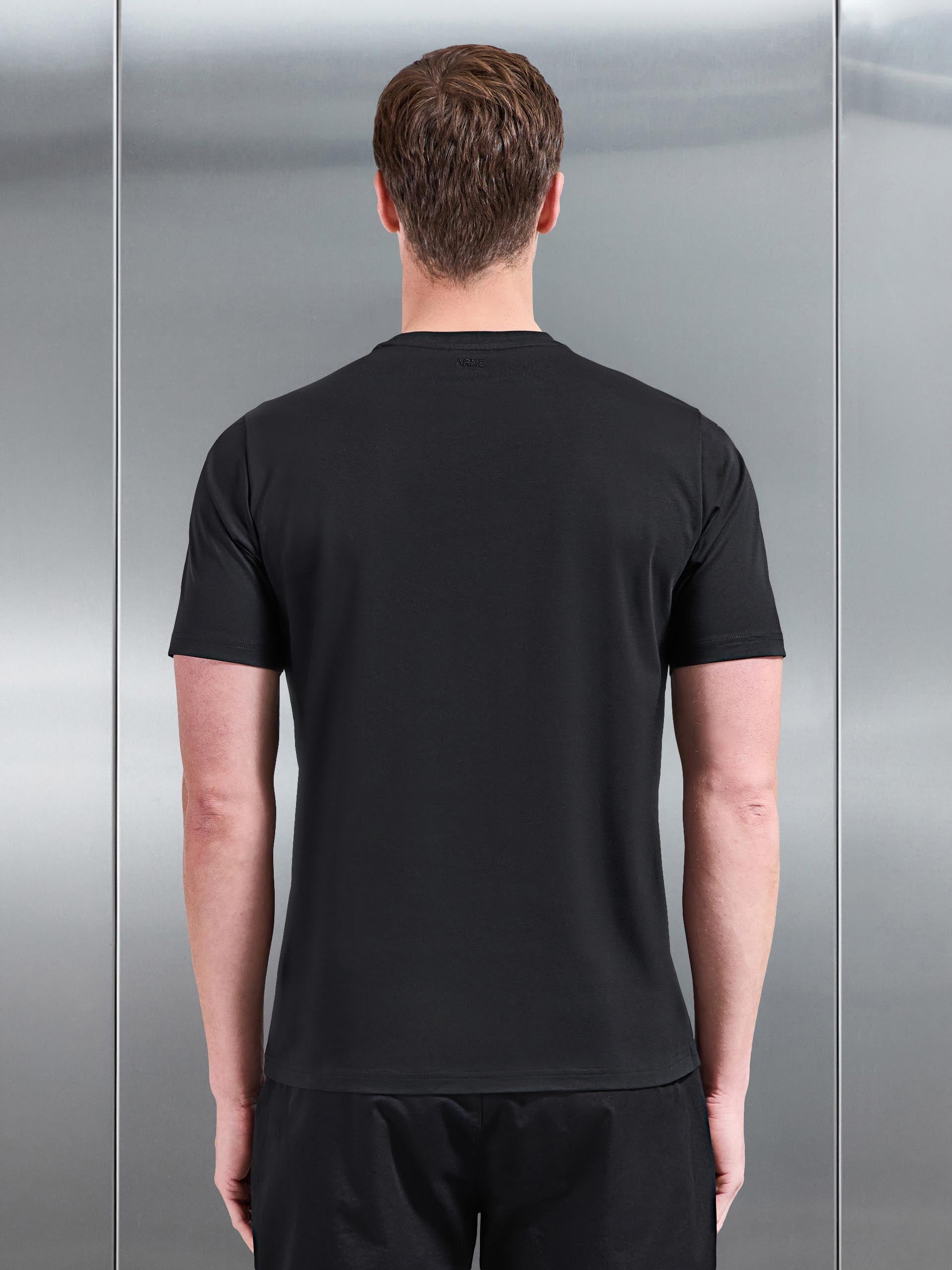 Mercerised Cotton T-Shirt in Black