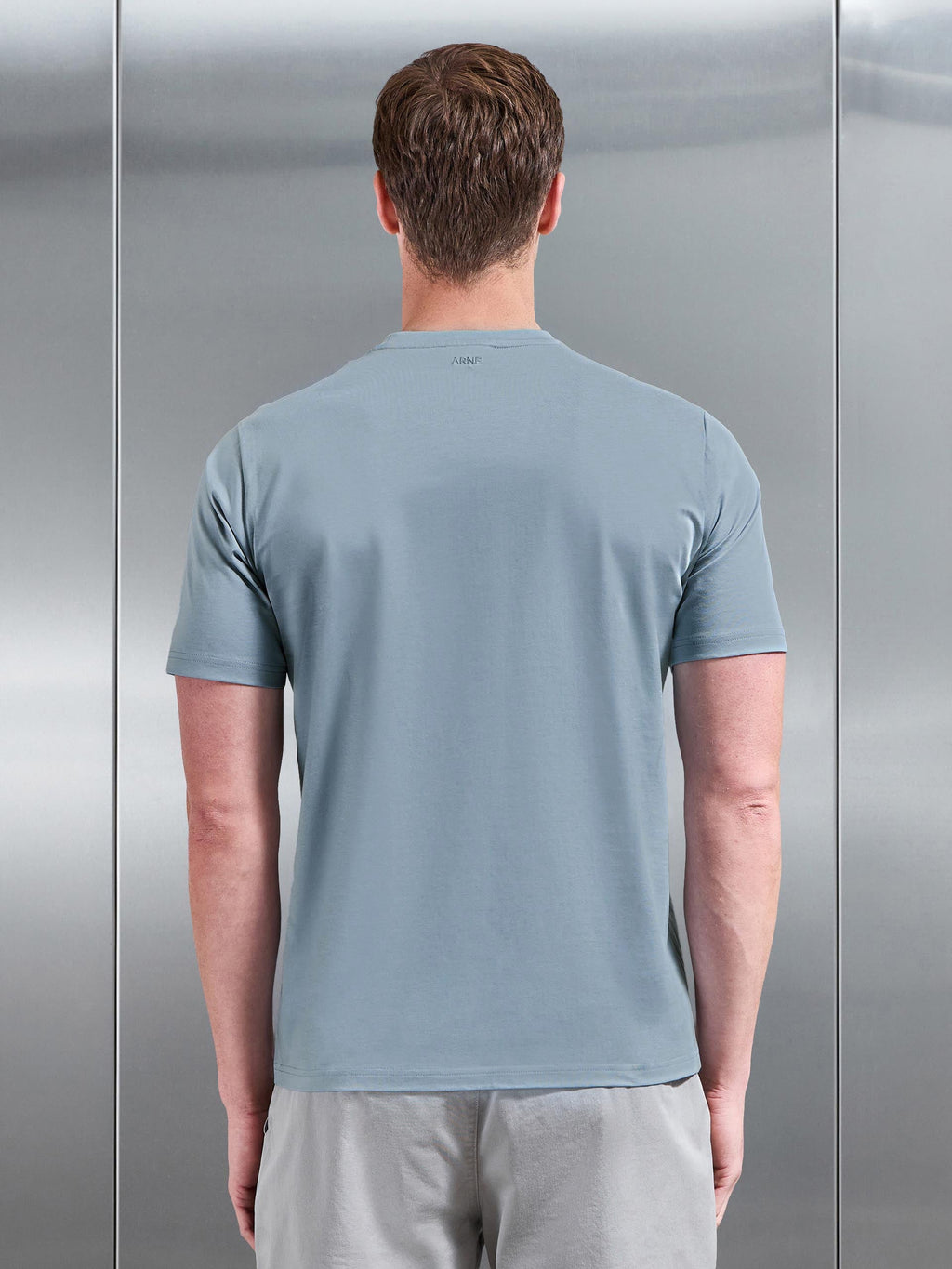 Mercerised Cotton T-Shirt in Light Blue