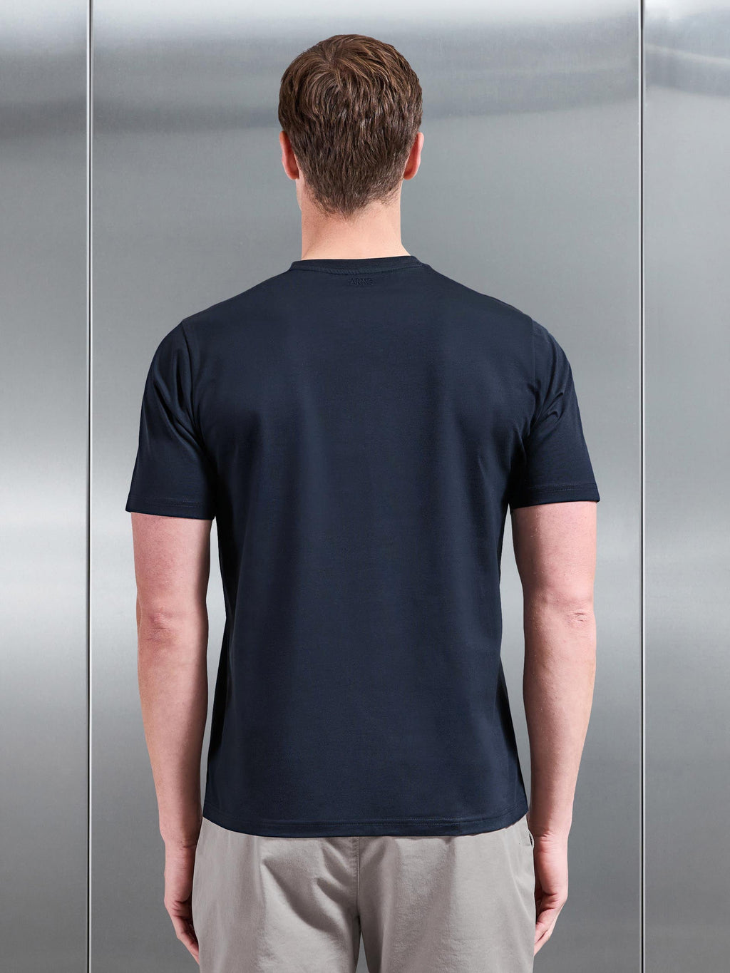 Mercerised Cotton T-Shirt in Navy