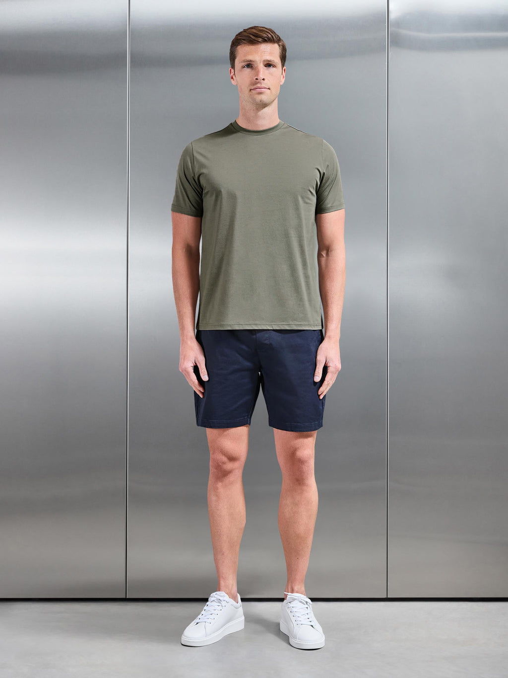 Mercerised Cotton T-Shirt in Sage