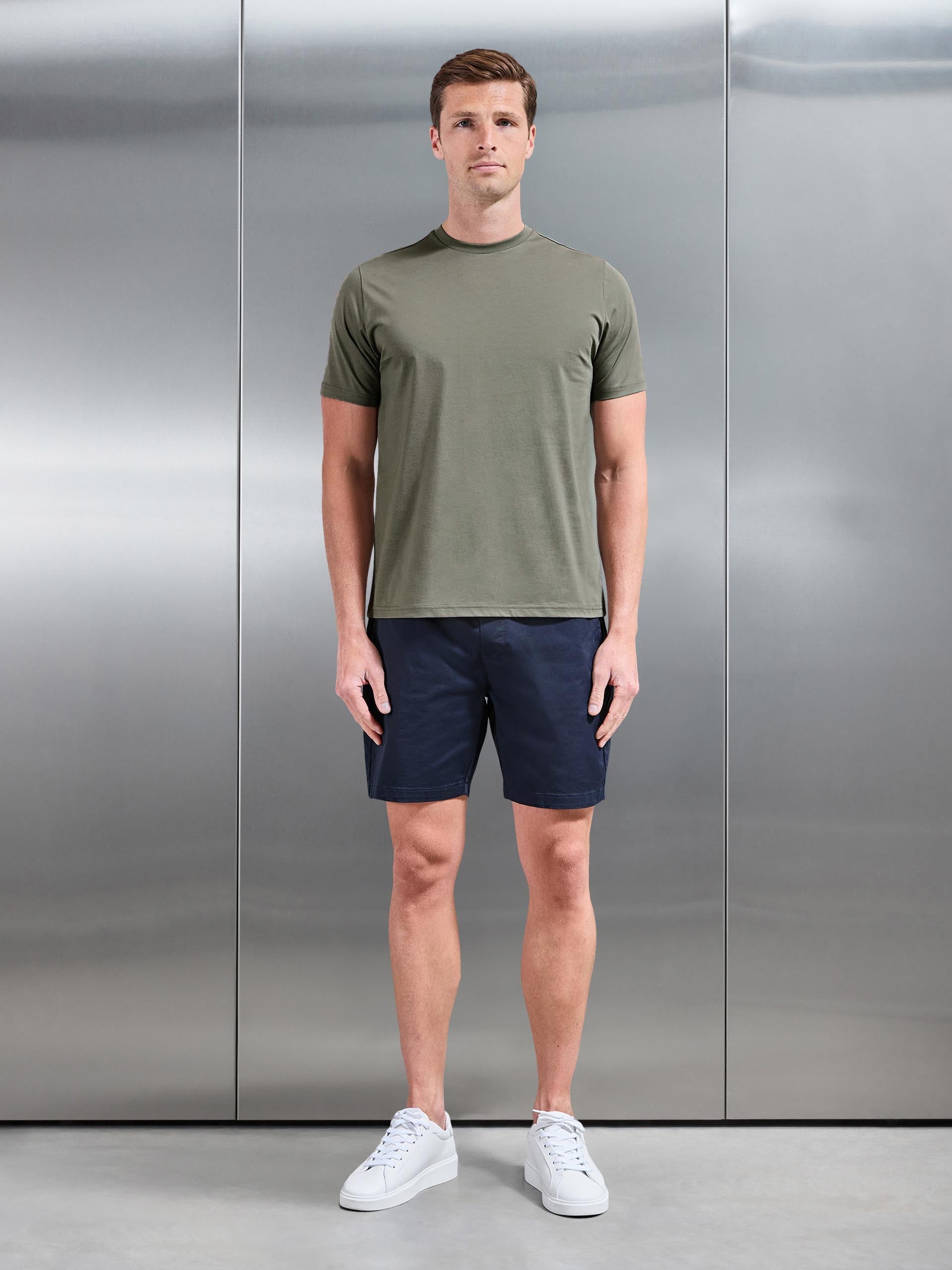 Mercerised Cotton T-Shirt in Sage