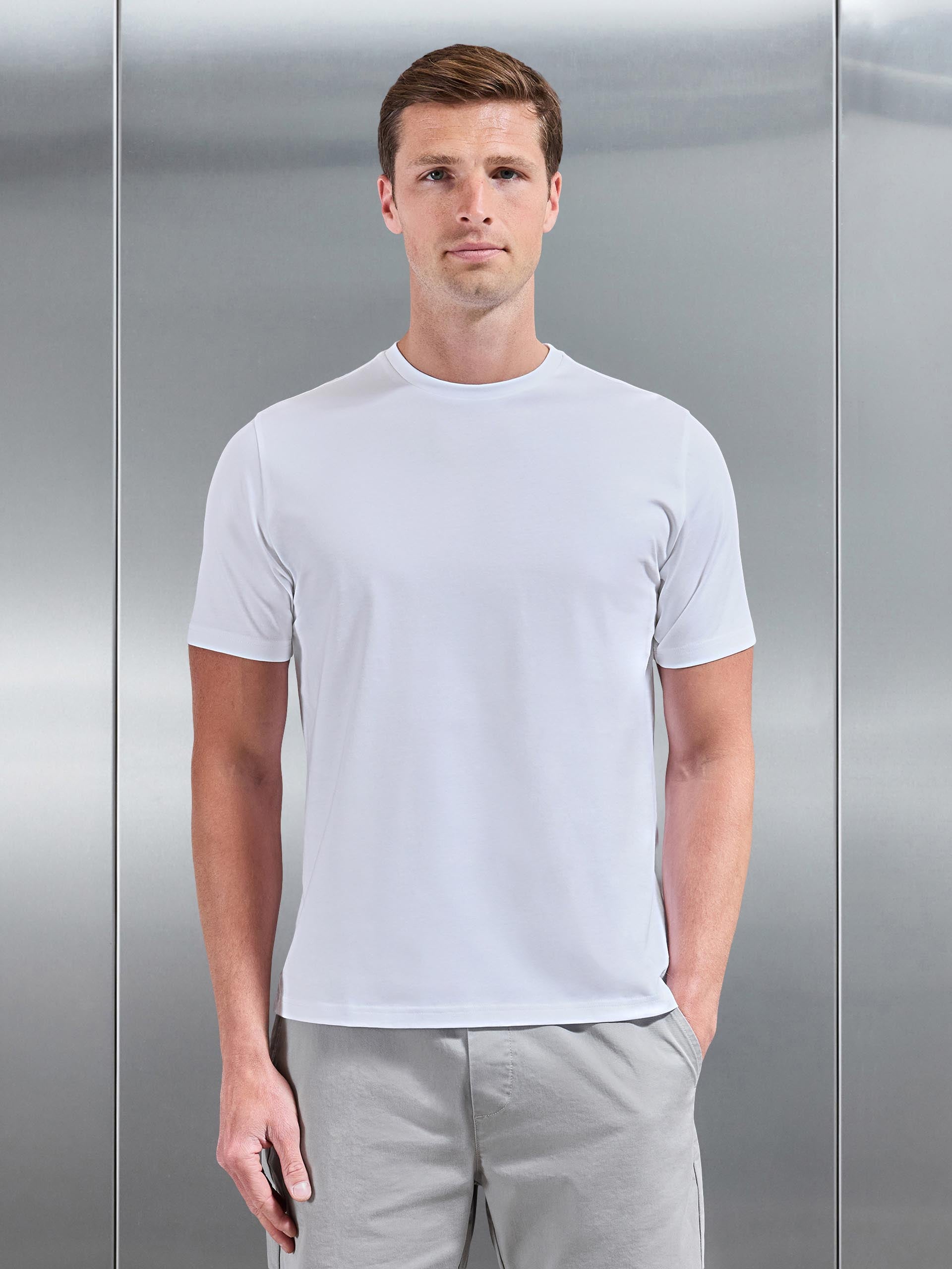 Mercerised Cotton T-Shirt in White
