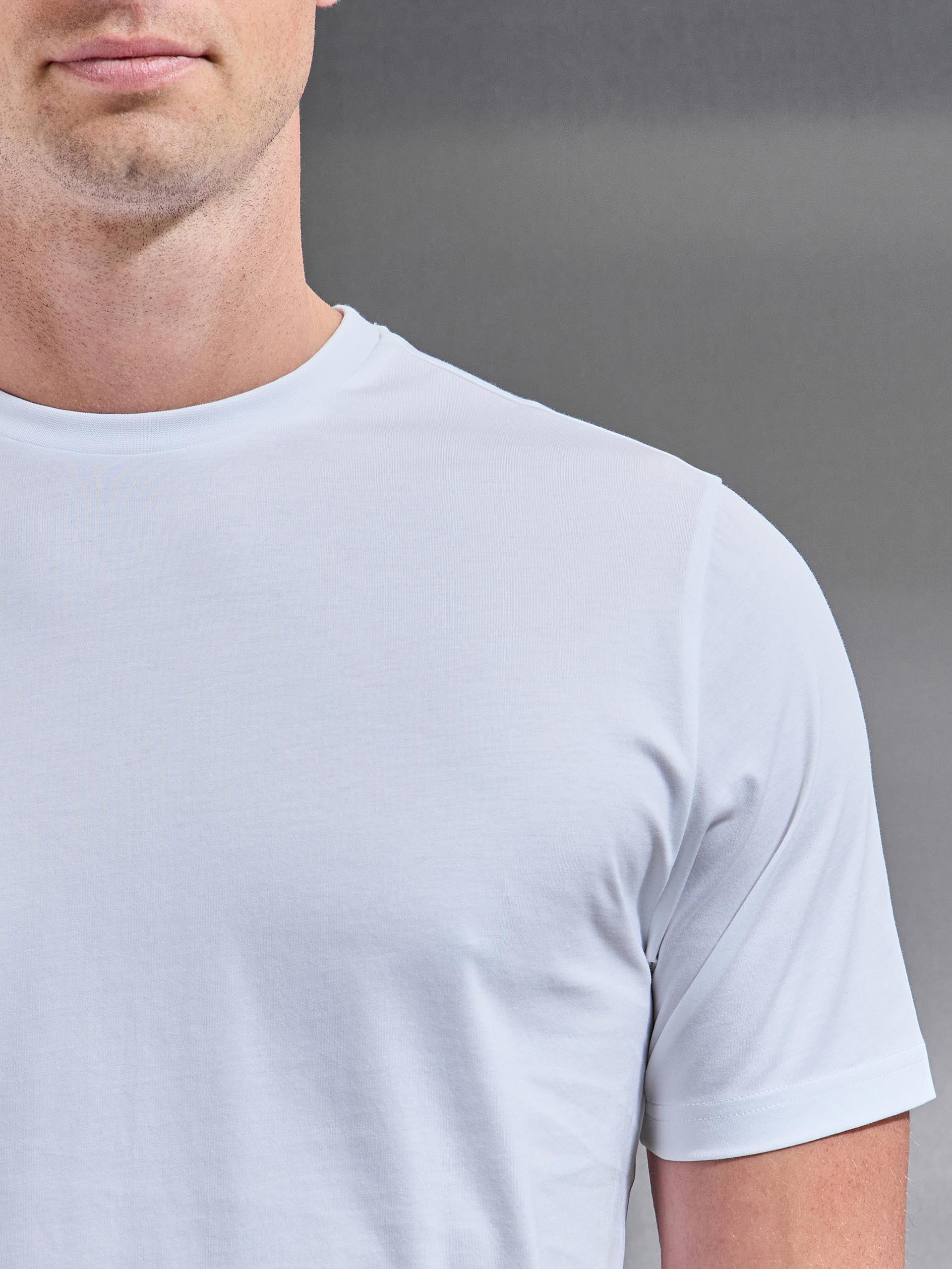 Mercerised Cotton T-Shirt in White
