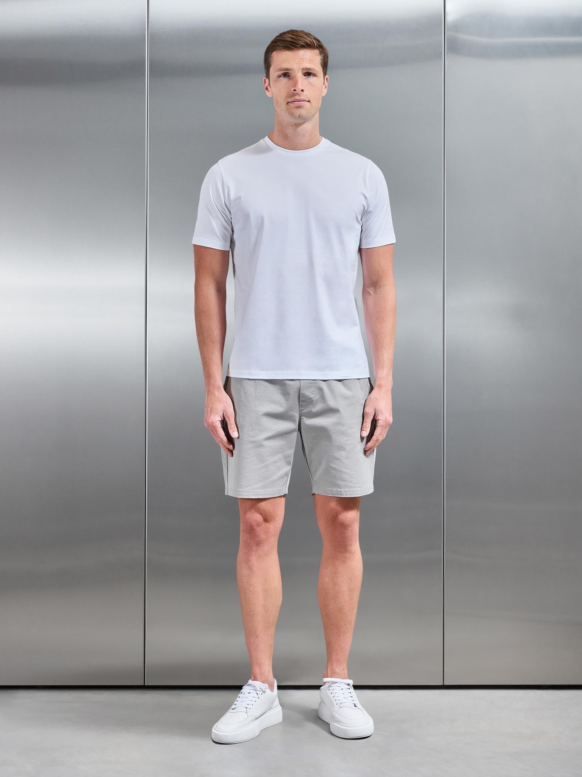 Mercerised Cotton T-Shirt in White