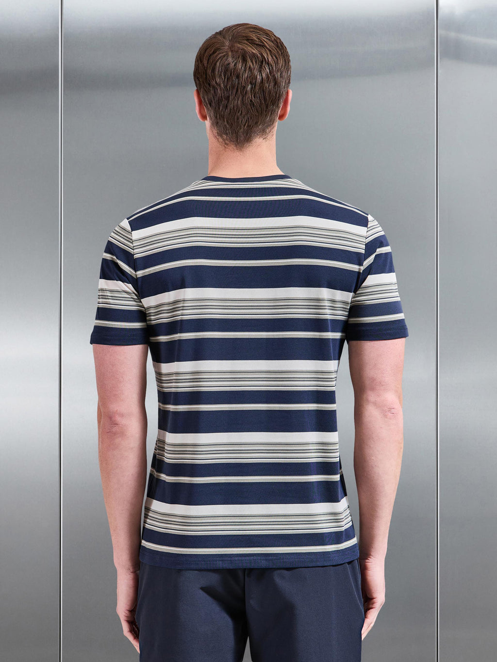 Nova Stripe T-Shirt in Navy Sage