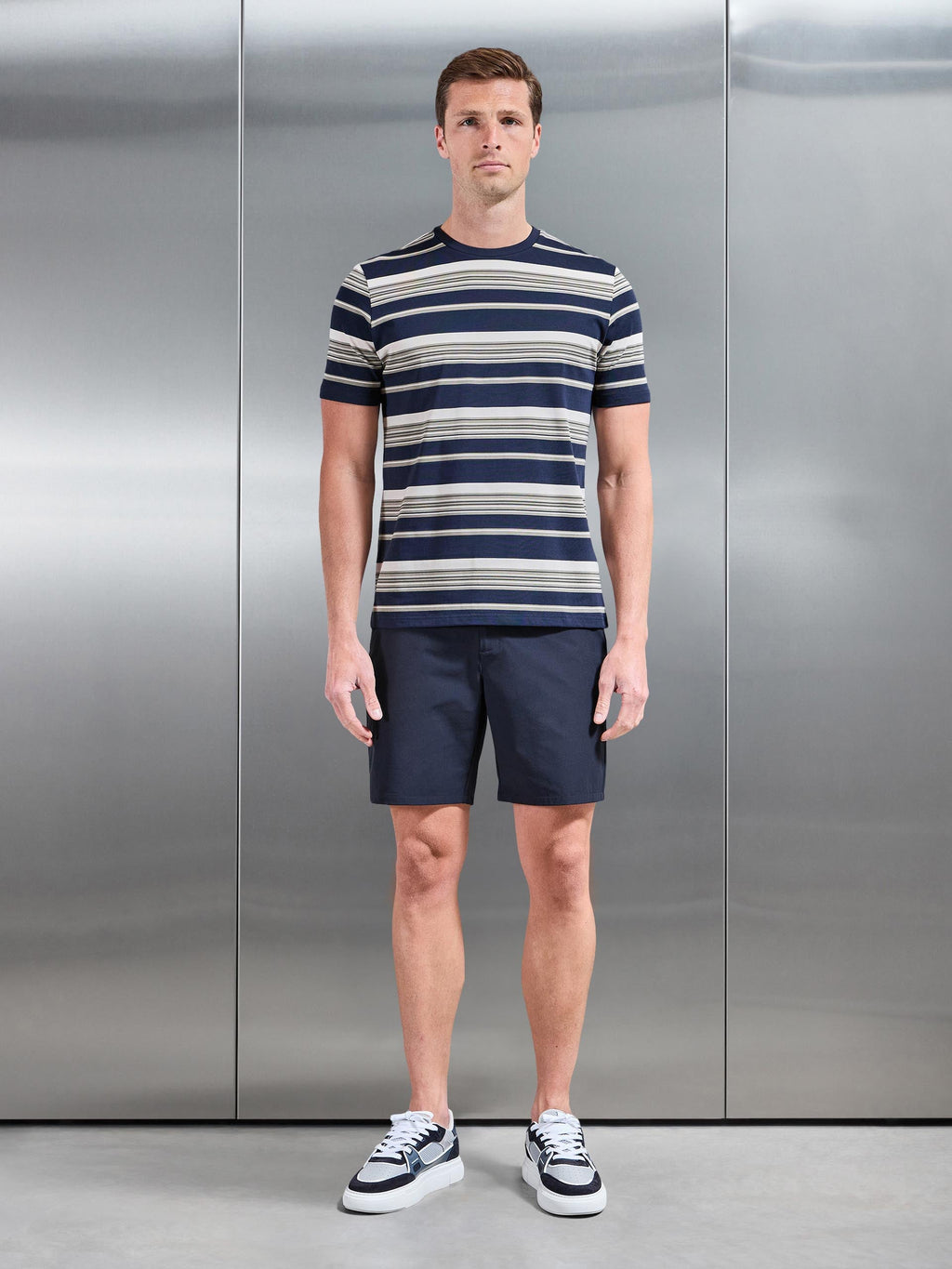 Nova Stripe T-Shirt in Navy Sage