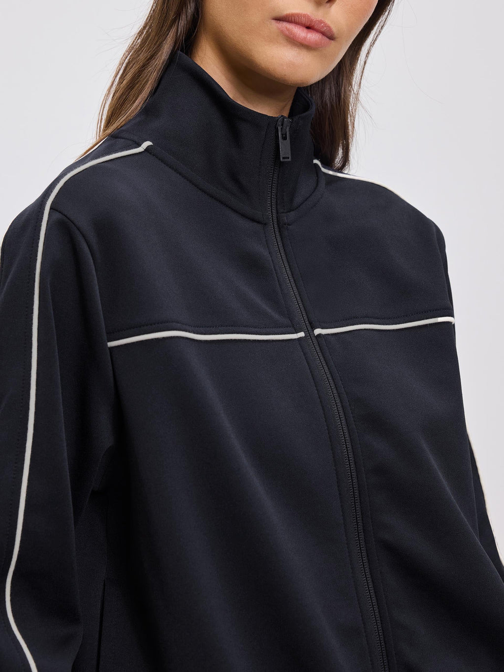 Womens Piping Track Jacket in Midnight Navy