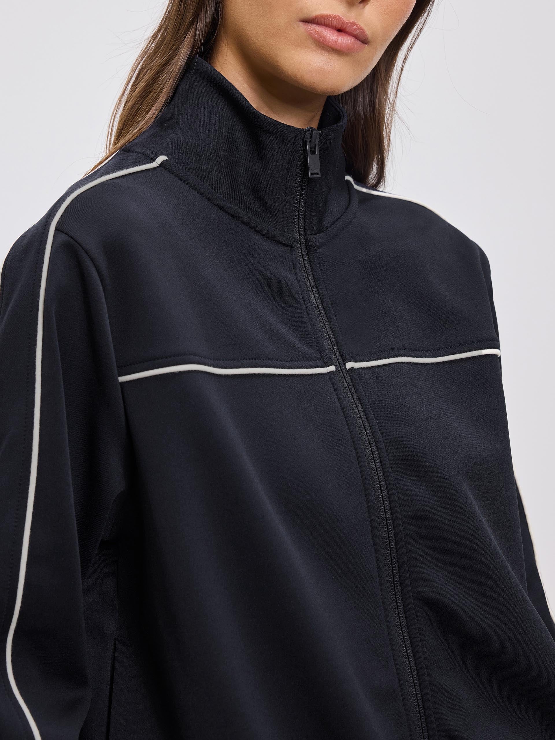 Womens Piping Track Jacket in Midnight Navy