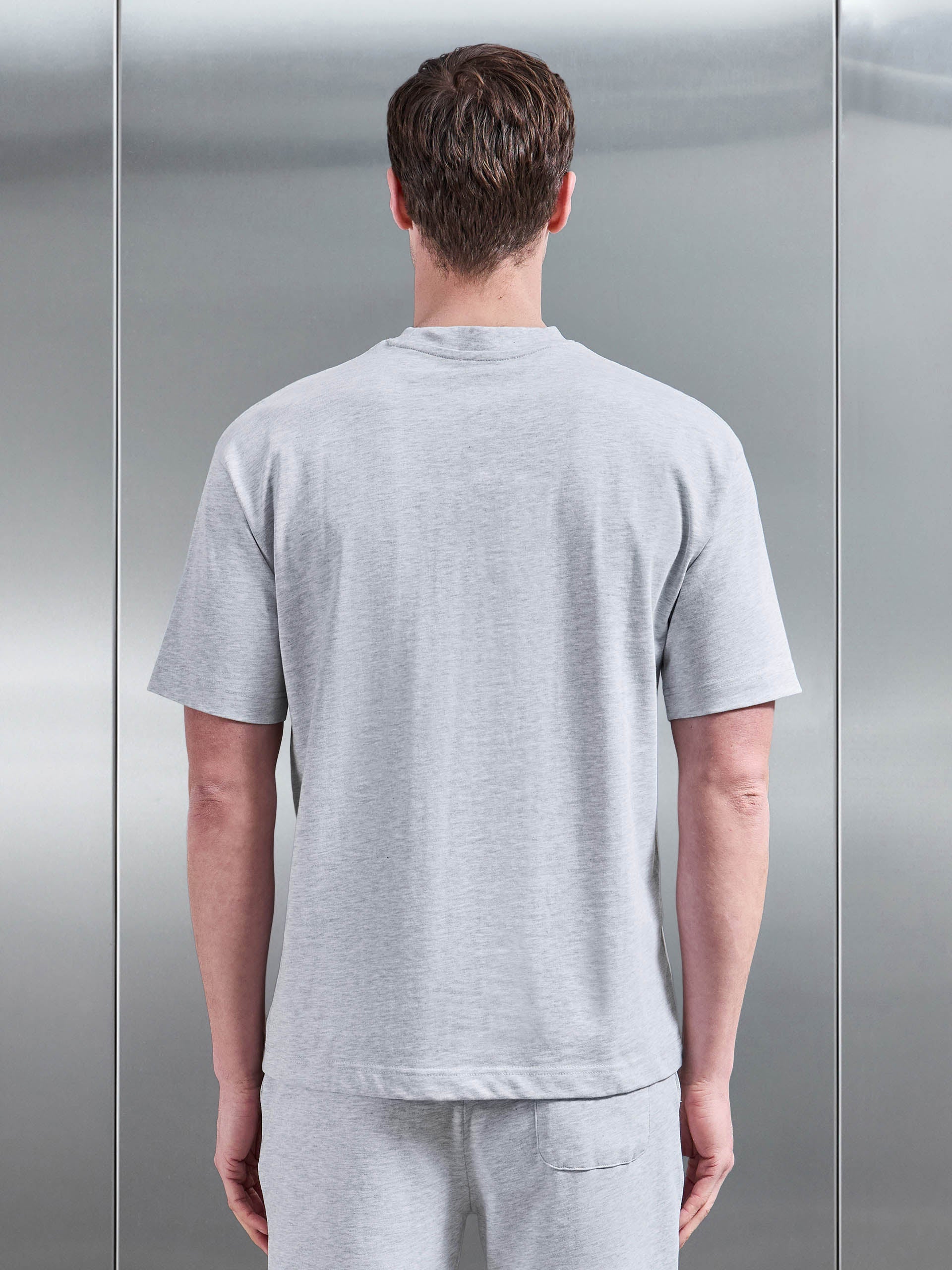 Relaxed Fit Cotton T-Shirt in Grey Marl