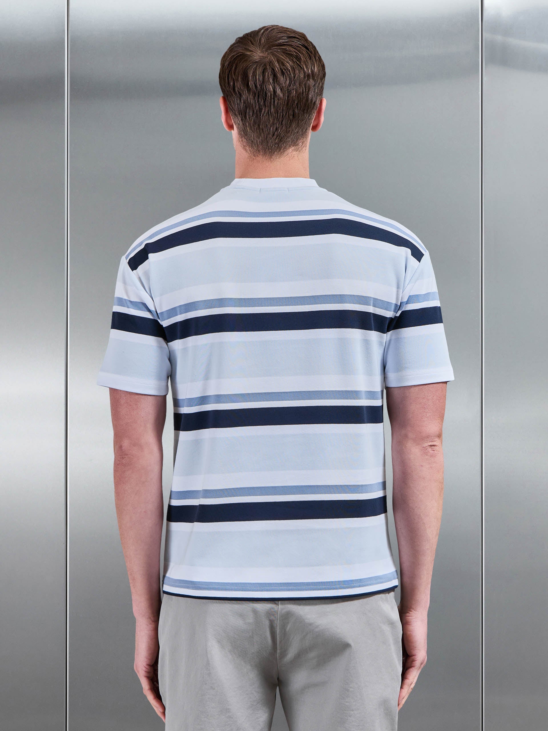 Relaxed Fit Stripe T-Shirt in Blue