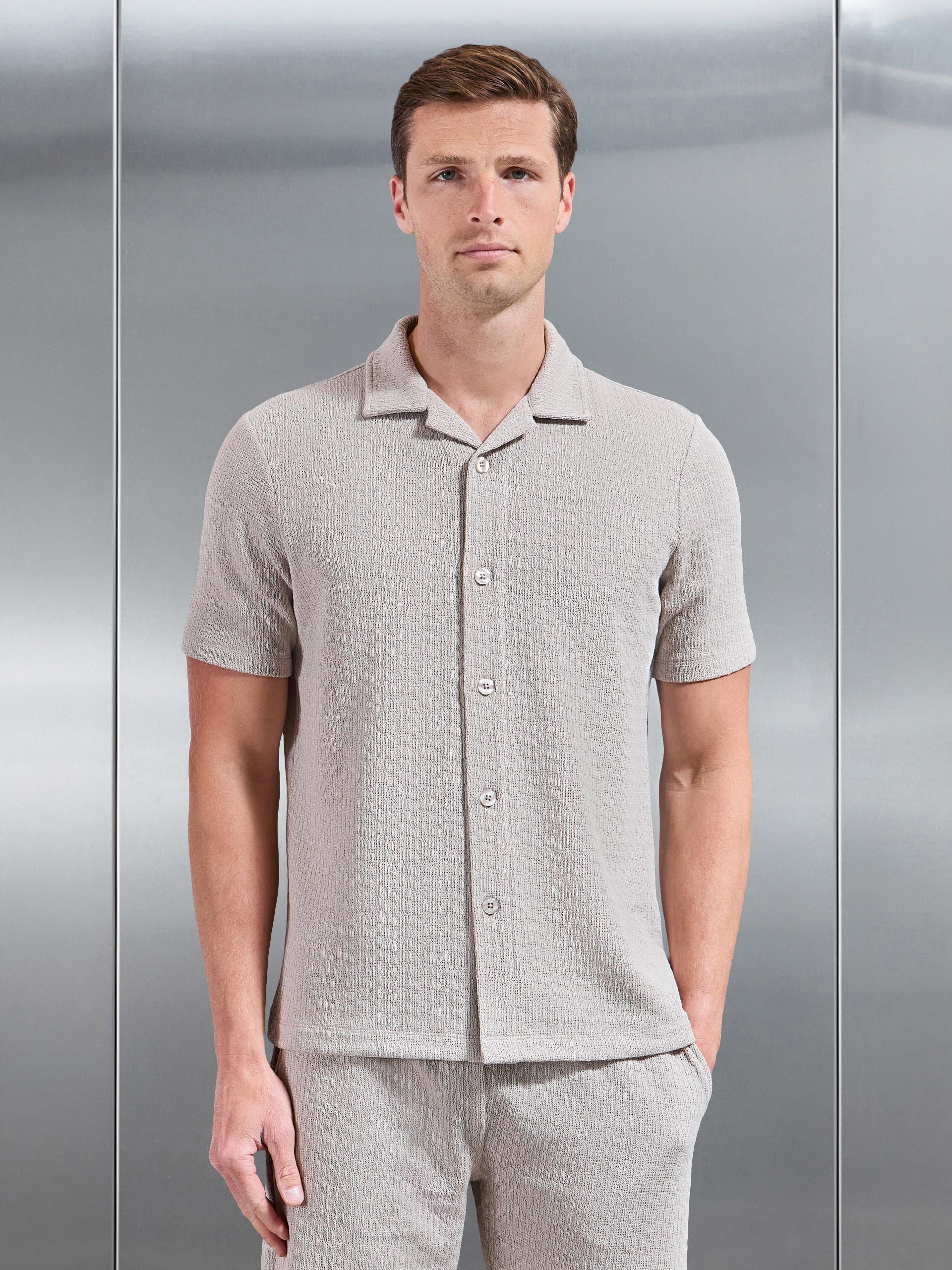 Resort Revere Collar Shirt in Stone