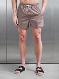 Santo Drawstring Printed Shell Swim Short in Burnt Orange