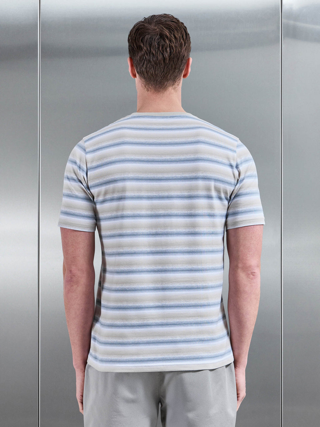 Space Dye Stripe T-Shirt in Stone