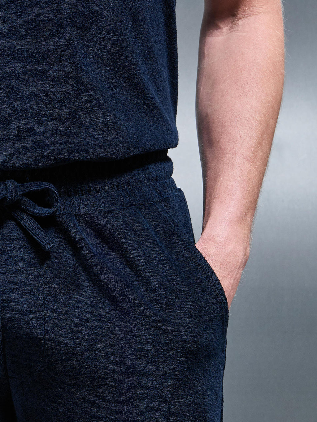 Towelling Short in Navy