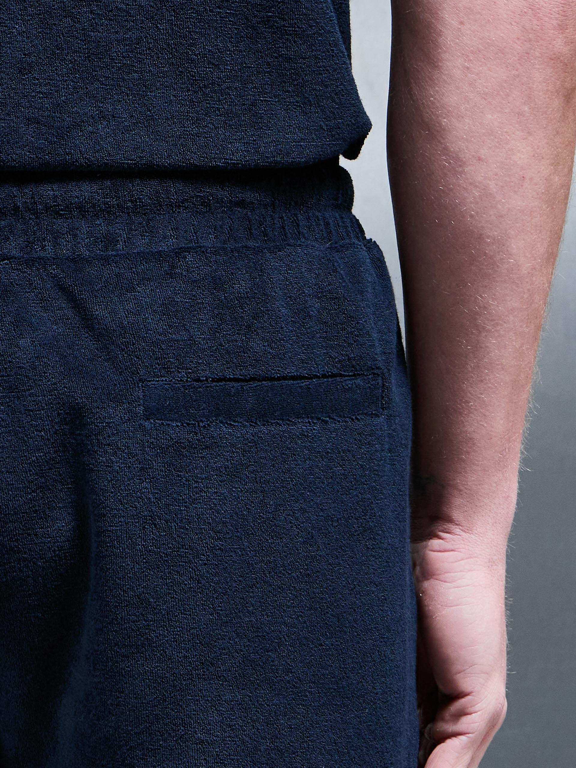 Towelling Short in Navy