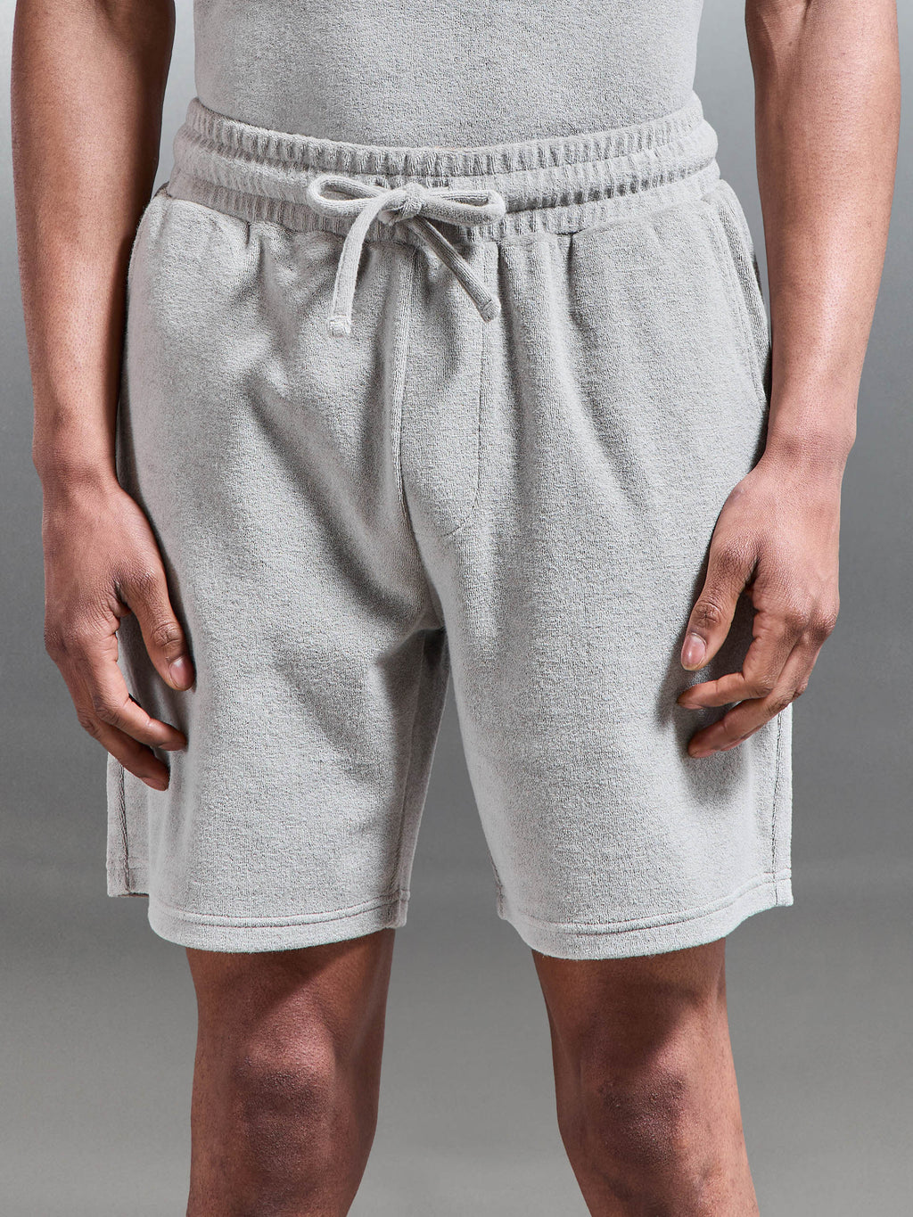 Towelling Short in Stone