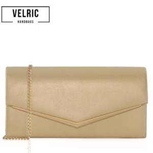 Velric Beige Envelope Clutch Bag with Chain Strap – Elegant Evening Handbag for Women