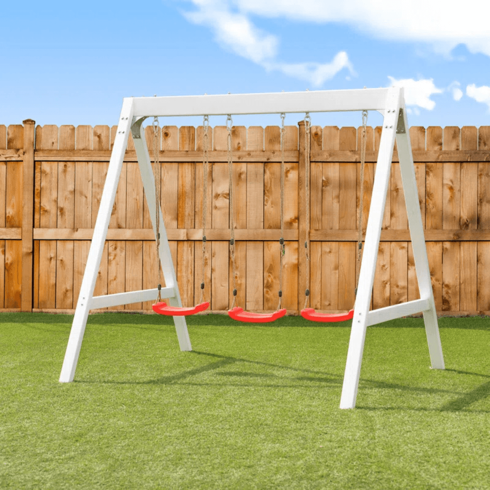 Sports power Vinyl-Covered Wood Swing Set – Classic & Durable for Outdoor Fun - Image 9