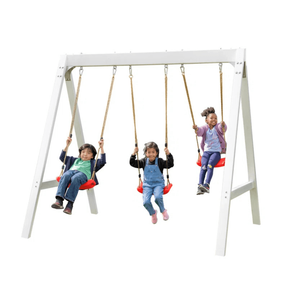 Sports power Vinyl-Covered Wood Swing Set – Classic & Durable for Outdoor Fun - Image 7