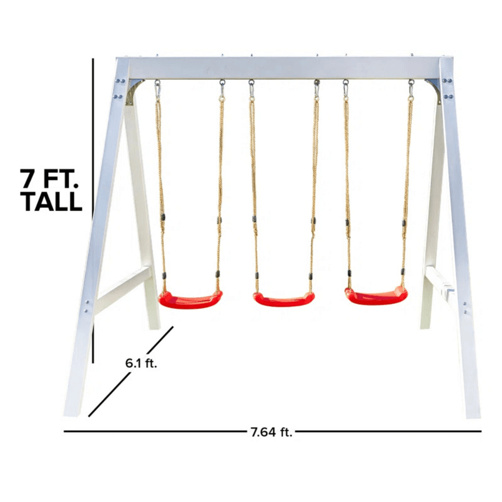 Sports power Vinyl-Covered Wood Swing Set – Classic & Durable for Outdoor Fun - Image 8
