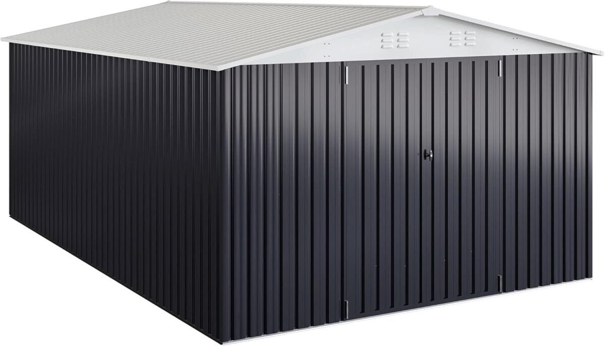 Patiowell 10 ft. W x 12 ft. D Size Upgrade Metal Storage Shed (119 sq. ft.) - Image 5